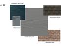 Home exterior finishes include a dark blue accent, gray siding, and weathered wood shingles at 136 Ella Claire Dr, York, SC 29745