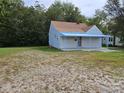 House exterior, light blue awning, large yard at 145 33Rd Sw St, Hickory, NC 28602