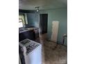 Small kitchen with old appliances and light teal walls at 301 Jc Dellinger Rd, Cherryville, NC 28021