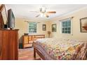Bedroom with wood floors, double bed, and plenty of light at 1026 Holly Dr, Gastonia, NC 28054