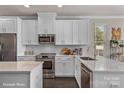 Modern kitchen with white cabinets and appliances at 3008 Loso Ter # 55, Charlotte, NC 28217