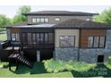 Contemporary home back elevation with deck at 1007 Kingbird Ln, Clover, SC 29710