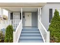 White porch with steps leading to the front door at 139 Ebenezer Ave, Rock Hill, SC 29730