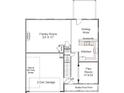 First floor plan including kitchen, Gathering room, flex room, and two-car garage at 209 Lake George Dr, Shelby, NC 28152