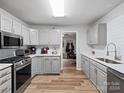 Modern kitchen featuring stainless steel appliances and white cabinets at 242 Cross Rd, Clover, SC 29710