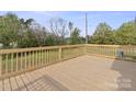 Wooden deck overlooking the backyard at 105 Overcash Rd, Troutman, NC 28166