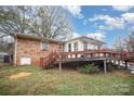 Back deck with stairs leading to yard at 108 Leslie Dr, Shelby, NC 28152