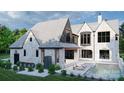 Luxury home with stone accents, a pool, and landscaped grounds at 8015 Litaker Manor Ct, Charlotte, NC 28270