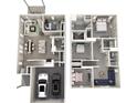 Modern two-story home floor plan with open concept kitchen and living area at 913 Smithcliffs Trl, York, SC 29745