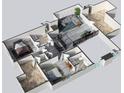 Two-story floor plan with multiple bedrooms and large living area at 523 Winding Way # 6, Belmont, NC 28012