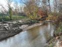 Serene creek flows through a wooded area adjacent to a golf course at 143 Ponokah Ln, Statesville, NC 28677