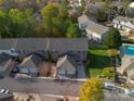 Aerial perspective of townhouses, showcasing community layout at 4335 Laurel Hill Ln, Charlotte, NC 28217