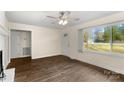 Bright living room featuring hardwood floors and a fireplace at 1498 Sturgis Rd, Rock Hill, SC 29730