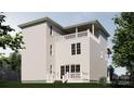 Rear view of a two-story home with white siding and a deck at 155A Lookout Dam Rd, Statesville, NC 28625