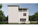 Side view of a two-story home with white siding and a deck at 155A Lookout Dam Rd, Statesville, NC 28625