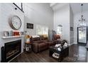 Living room with a fireplace and comfortable seating at 2813 Alish Trl, Mount Pleasant, NC 28124