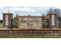 Stone and brick entryway with water feature, welcoming residents to Blackstone Bay at 4202 Steel Way, Sherrills Ford, NC 28673