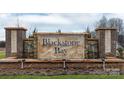 Stone and brick entrance sign for Blackstone Bay community at 4225 Steel Way, Sherrills Ford, NC 28673