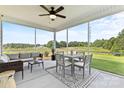 Relaxing screened porch with seating area and view of backyard at 208 Coronado Ave # 47, Matthews, NC 28104