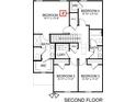 Second floor plan showing four bedrooms, two bathrooms, and a laundry area at 324 Gaines Rd, Clover, SC 29710