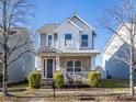 Two-story house with brick and siding, front porch, and landscaping at 13149 Heath Grove Dr, Charlotte, NC 28078