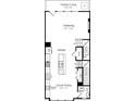Main level floorplan featuring kitchen, casual dining, gathering space and half bath at 711 Hoke Ln, Davidson, NC 28036