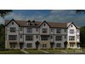 Three-story townhouses with modern farmhouse style and inviting front yards at 1736 Blanche St, Charlotte, NC 28262