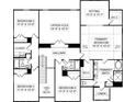 Upper floor plan with 4 bedrooms and two bathrooms at 316 Coronado Ave # 040, Matthews, NC 28104