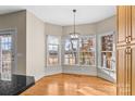 Breakfast nook with hardwood floors and view of backyard at 815 Players Ridge Rd, Hickory, NC 28601