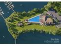 Community pool, clubhouse, and lake access visible from above at 4319 Morning Mist Dr # 2, Sherrills Ford, NC 28673