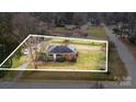 An aerial view showcasing the house's location and surrounding neighborhood at 2504 Juniper Dr, Charlotte, NC 28269