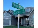 Street sign marking the location of Village Ridge Dr and Glacier Ct at 3100 Glacier Ct, Gastonia, NC 28056