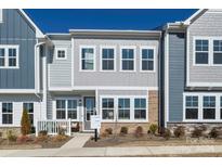 Modern townhouse with gray siding and a front porch at 5919 Wetlands Aly, Charlotte, NC 28215