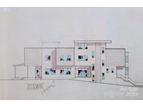 Architectural rendering of a modern home's left elevation at 1513 Waverly Ave, Charlotte, NC 28203