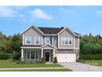 Two story home with gray siding and a two car garage at 203 Coronado Ave # 55, Matthews, NC 28104