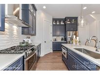 Modern kitchen with stainless steel appliances and ample cabinetry at 3008 Endhaven Terraces Ln # 13, Charlotte, NC 28277