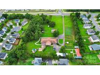 Aerial view of house and large lot at 12708 Hamilton Rd, Charlotte, NC 28273