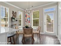 Bright dining area with glass table and chairs at 3008 Loso Ter # 55, Charlotte, NC 28217