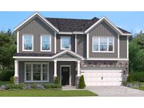 Two story home with gray siding and white trim at 132 Balboa St, Matthews, NC 28104