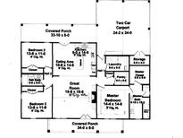 One-story house floor plan with 3 bedrooms and 2 baths at 1176 Great Falls Hwy, Chester, SC 29706