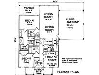 1563 sq ft house floor plan, 2 bed, 2 bath, carport at 1178 Great Falls Hwy, Chester, SC 29706