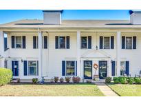 Two story home with white siding, blue shutters and a well manicured lawn at 1830 Ebenezer Rd, Rock Hill, SC 29732