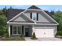 Two-story home with gray siding and two-car garage at 6508 Alanbrook Rd # 062, Charlotte, NC 28215