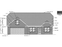 Brick house elevation with two-car garage and dormer windows at 1305 Archer Loop E St # 64, Waxhaw, NC 28173