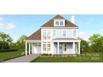 Two-story house with light blue siding, brown roof, and a front porch at 4935 Morning Mist Dr # 198, Sherrills Ford, NC 28673