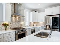 Modern kitchen with stainless steel appliances and white cabinets at 282 Auburn View Rd, Rock Hill, SC 29730