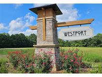 The Westport community sign welcomes you with beautiful landscaping at 2035 Skyhawk Dr, York, SC 29745