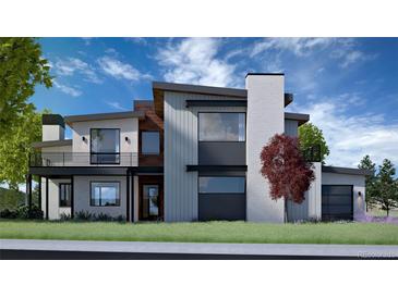 Modern two-story home with sleek design and attached garage at 5061 Moss Pl, Golden, CO 80403