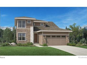 Two story home with stone and siding exterior at 3180 Newfound Lake Rd, Berthoud, CO 80513