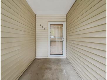 Simple entryway with a security door at 6705 S Field St # 803, Littleton, CO 80128